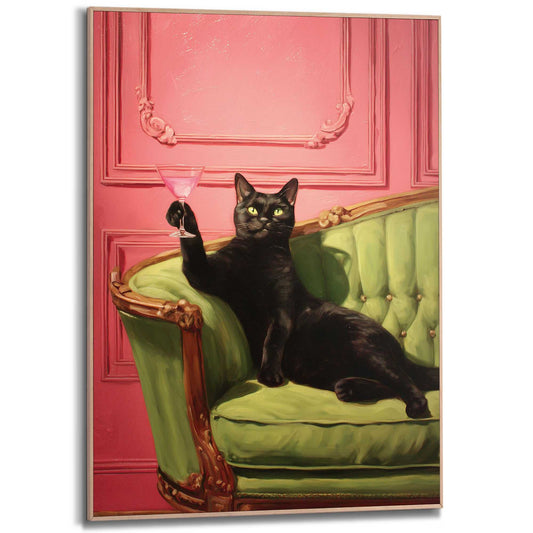 Framed Poster A toast from the cat 70x50