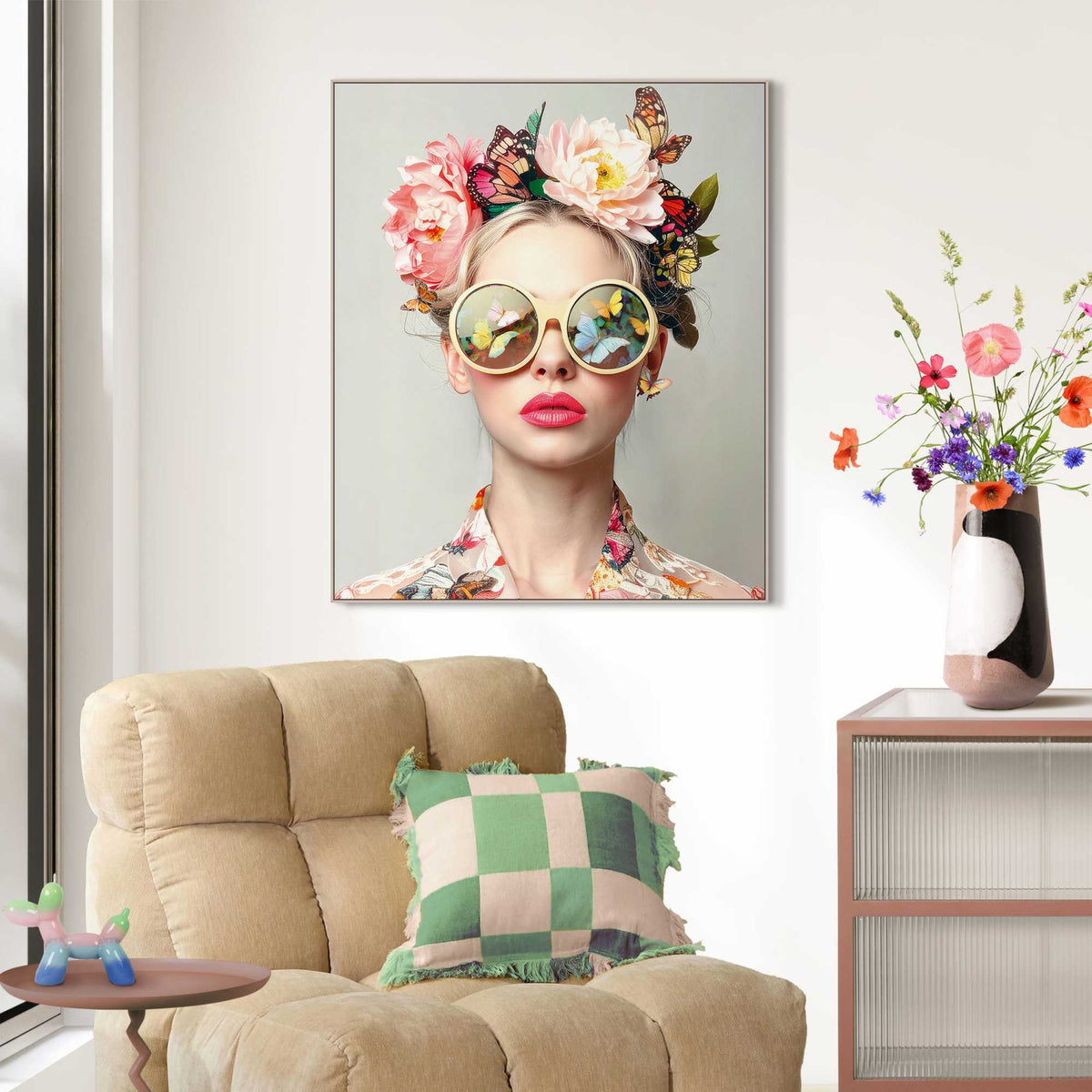 Framed Art Box Butterfly vision 80x67