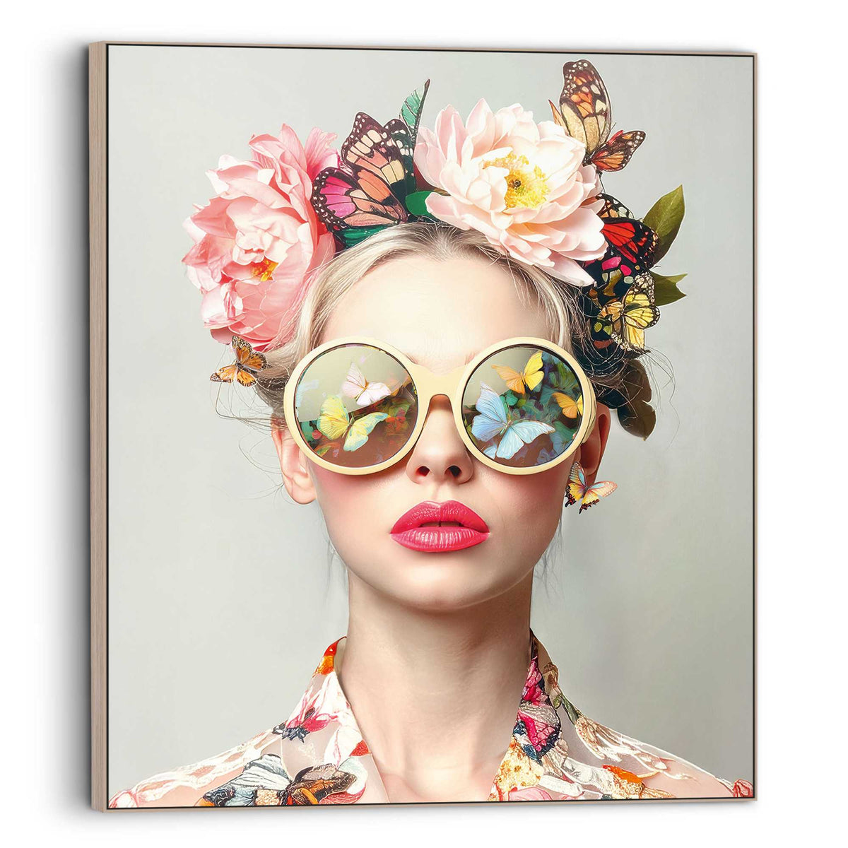 Framed Art Box Butterfly vision 80x67