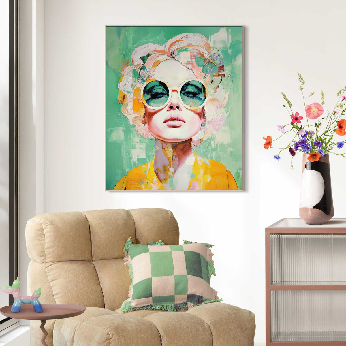 Framed Art Box Green portrait 80x67