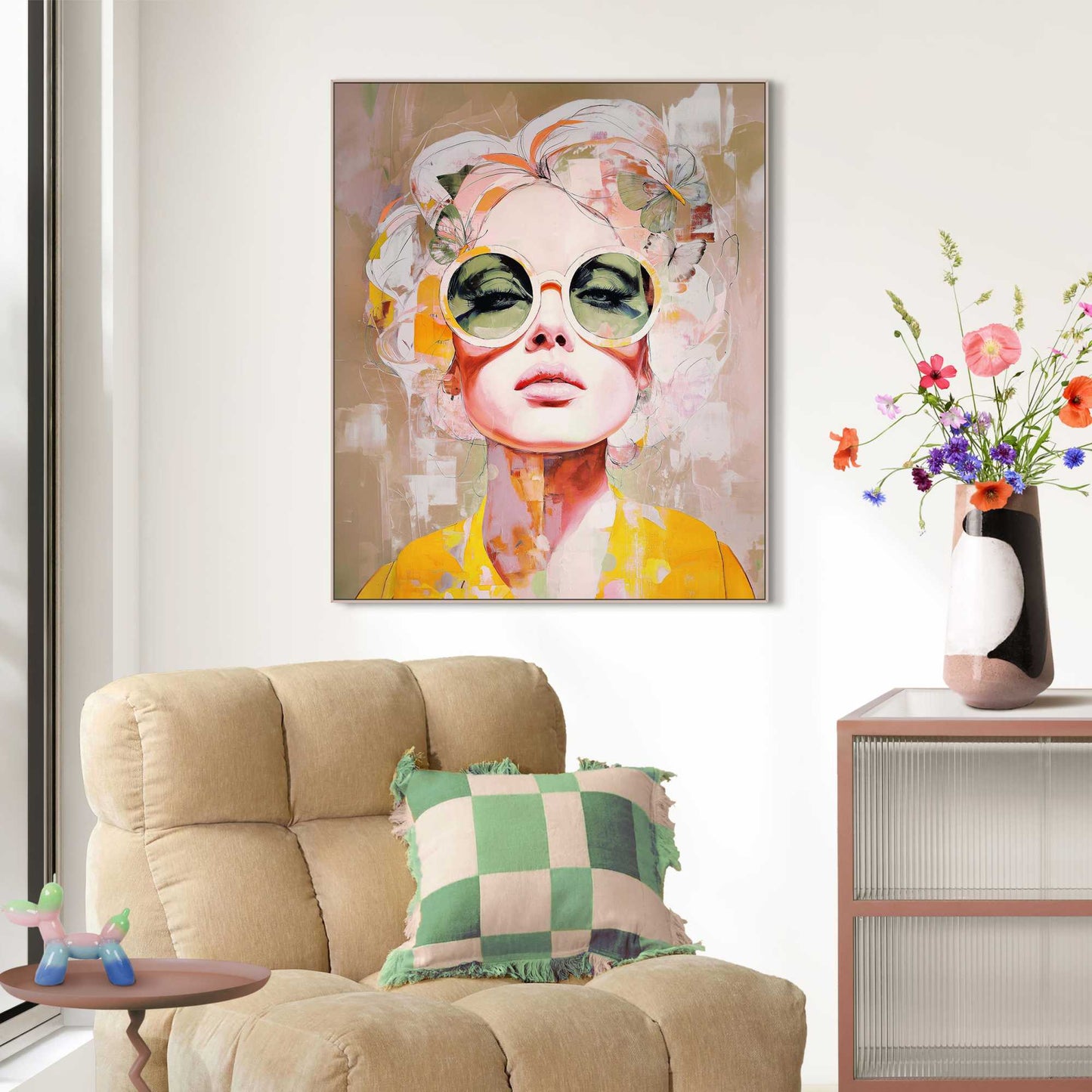 Framed Art Box Pink portrait 80x67