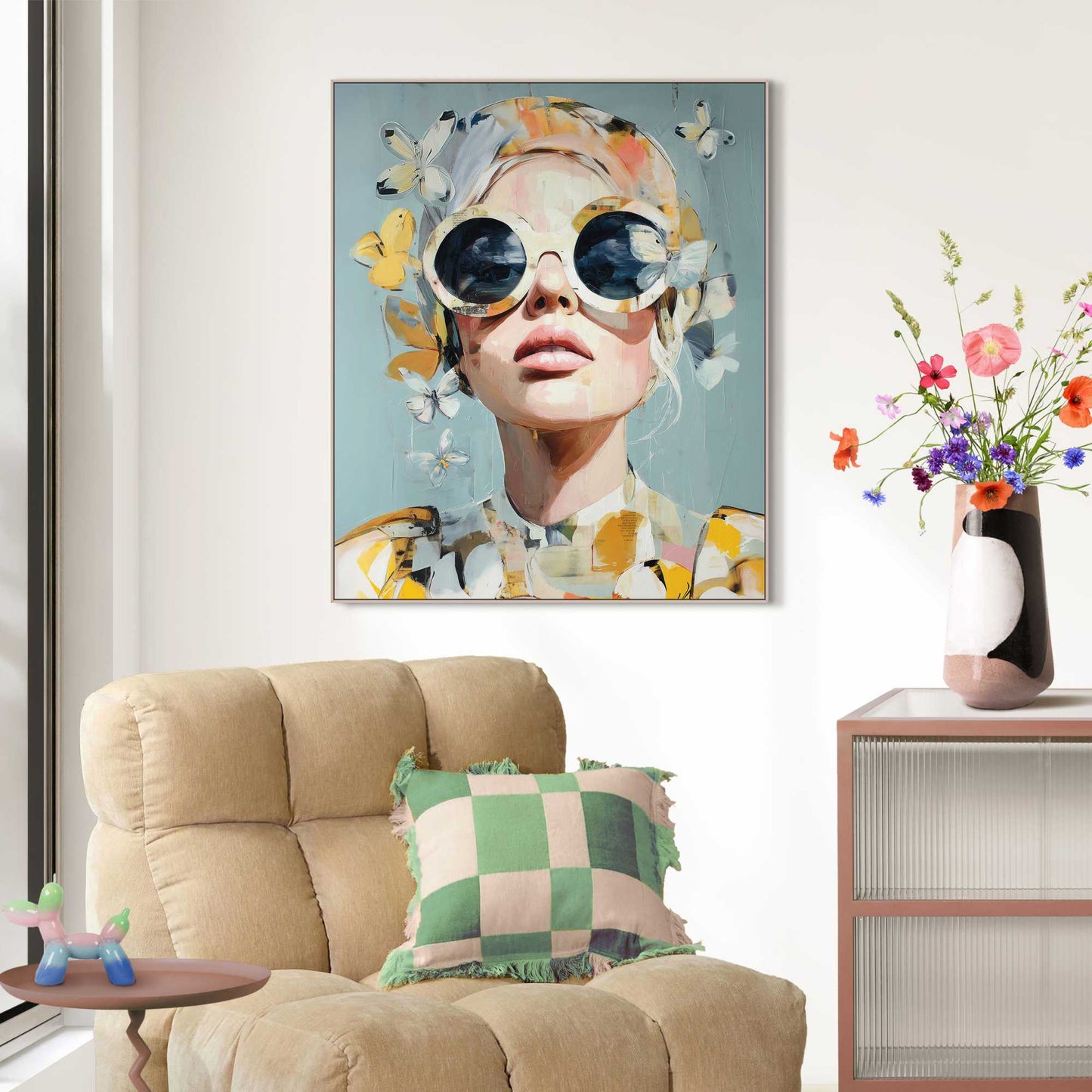 Framed Art Box Butterfly vision 80x67