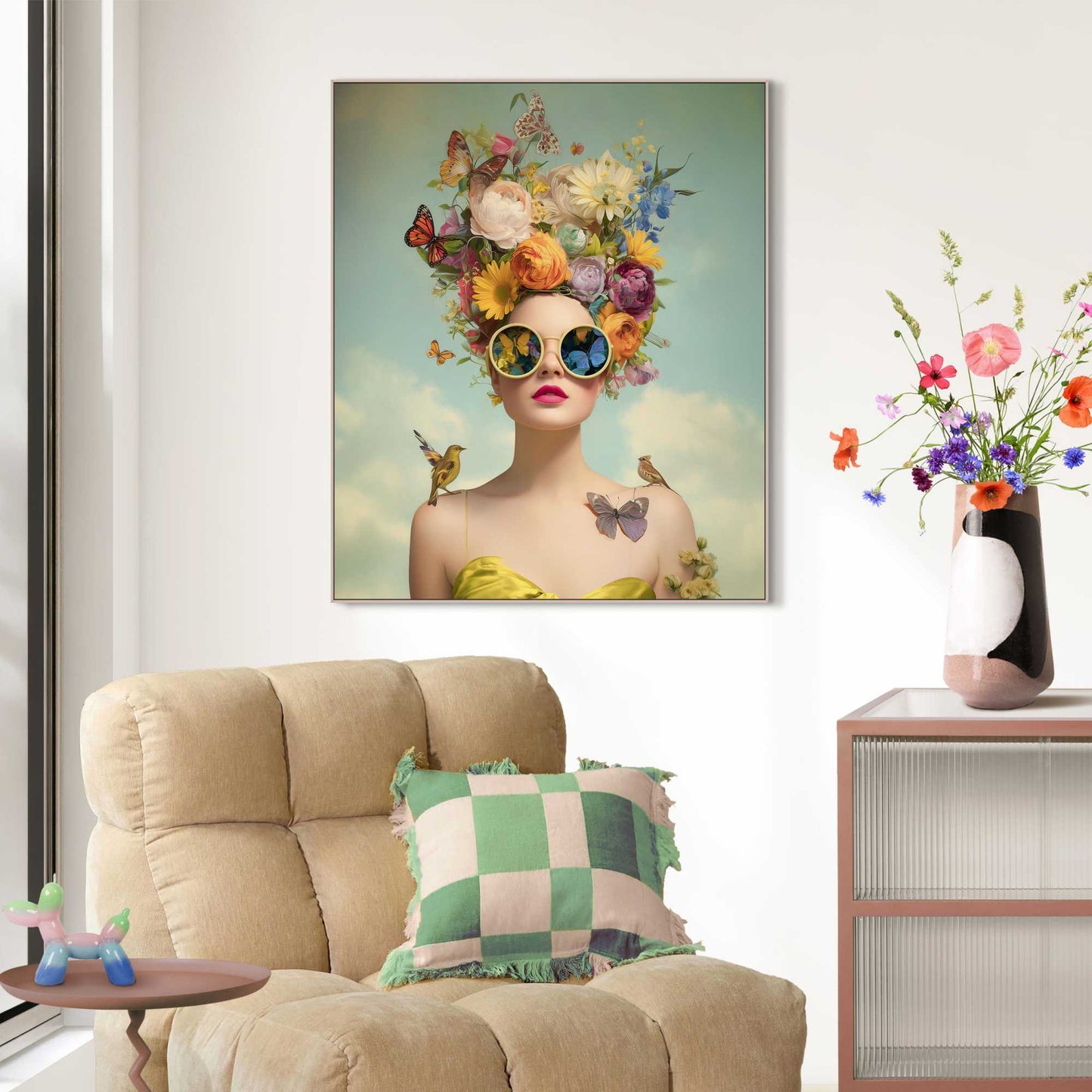 Framed Art Box Flora and fauna portrait 80x67