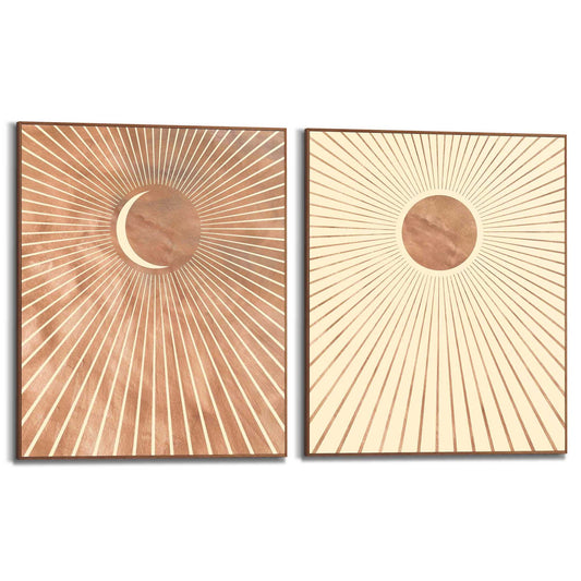 Framed Poster Sun and moon 50x40