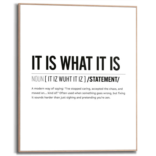 Framed Poster It is what it is 50x40