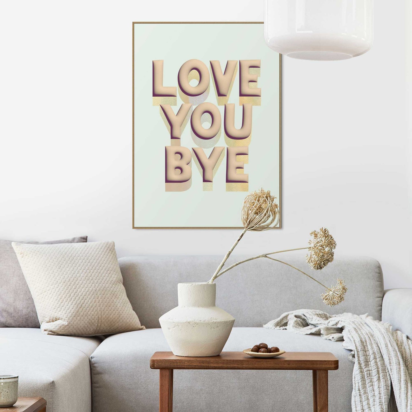 Framed Poster Love you bye 70x50