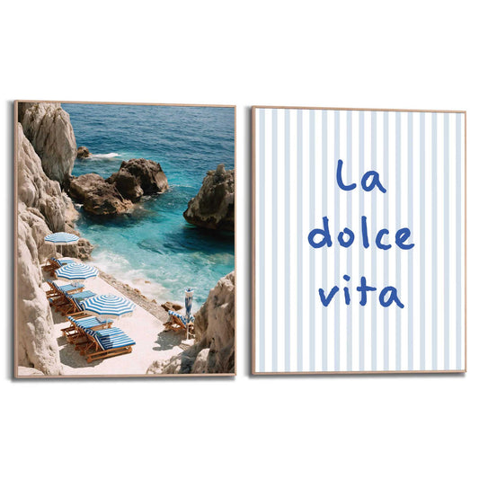 Framed Poster Private beach 50x40