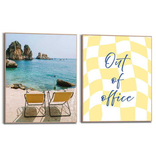 Framed Poster On holiday 50x40
