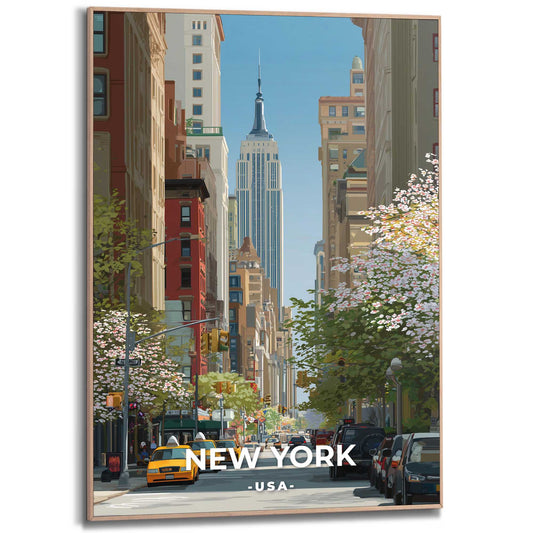 Framed Poster Spring in New York 70x50
