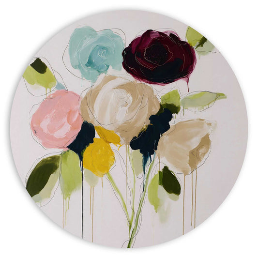 Circle Art Autumn flowers 50x50
