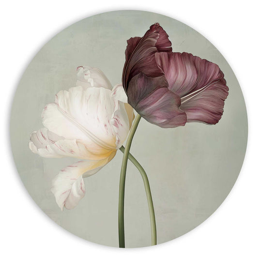 Circle Art Elegantly drawn tulips 50x50