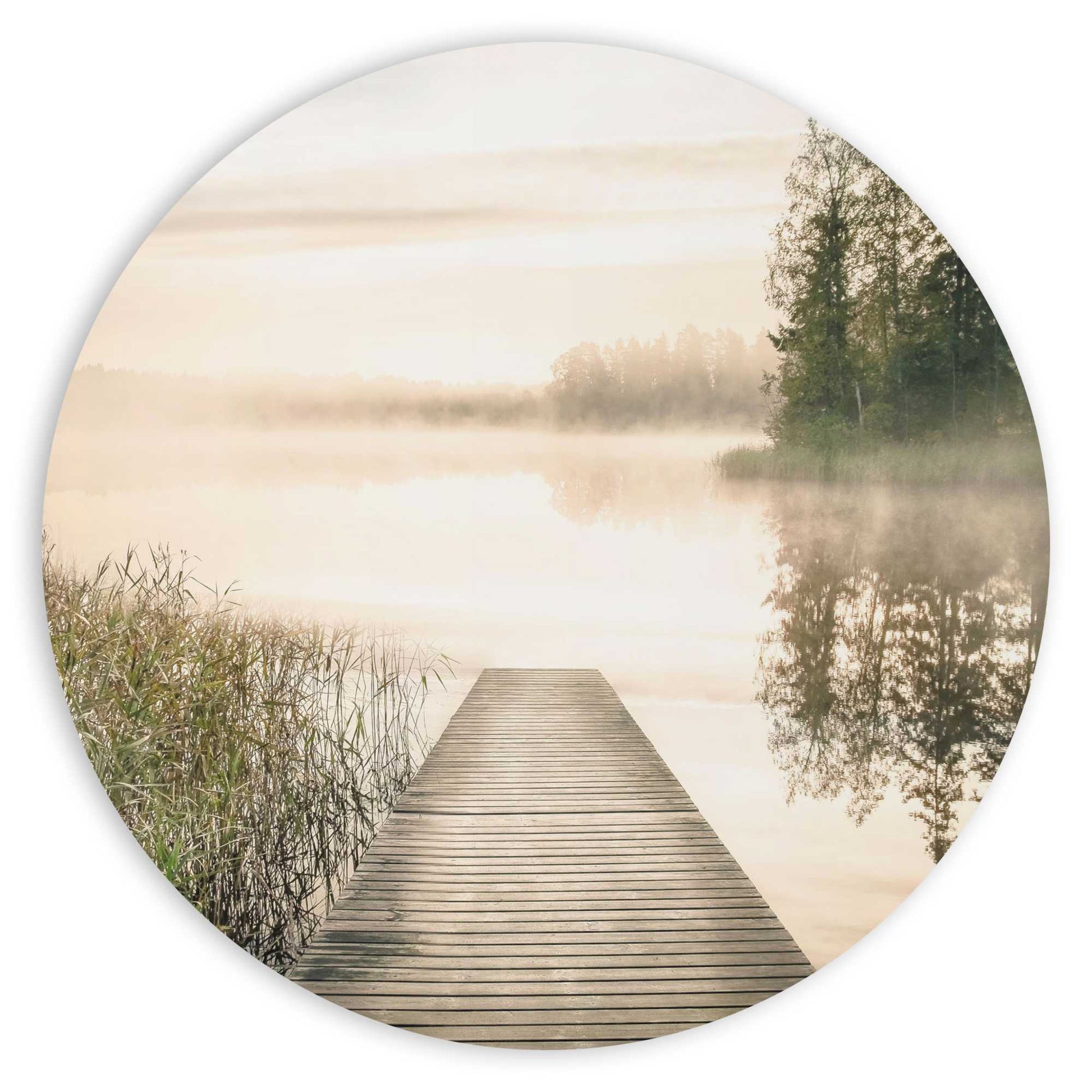 Circle Art Soft morning at the jetty 50x50