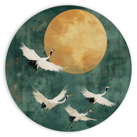 Circle Art Cranes at night 50x50