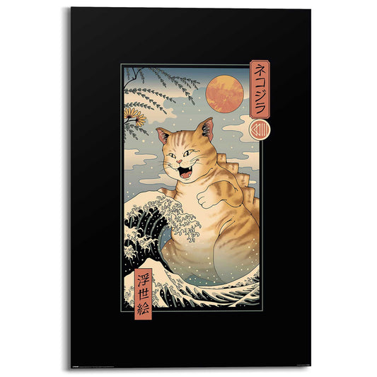 Wall Art Panel Catzilla Ukiyou from Vincent Trinidad 90x60