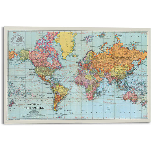 Wall Art Panel Stanfords general world map 60x90