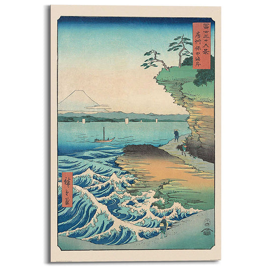 Wall Art Panel Seashore at Hoda from Hiroshige 90x60