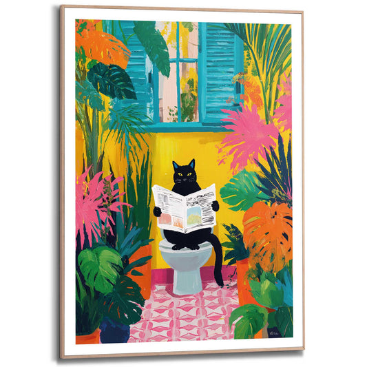 Framed Poster Cat break 70x50