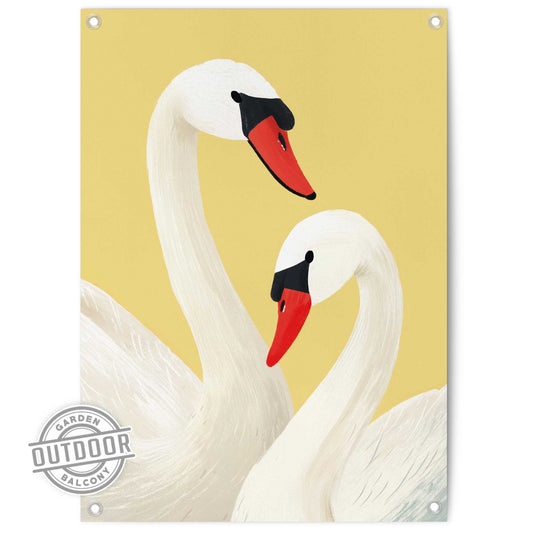 Outdoor Art Swans in love 70x50