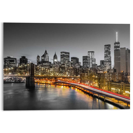 Plexiglass New York skyline at night 50x70