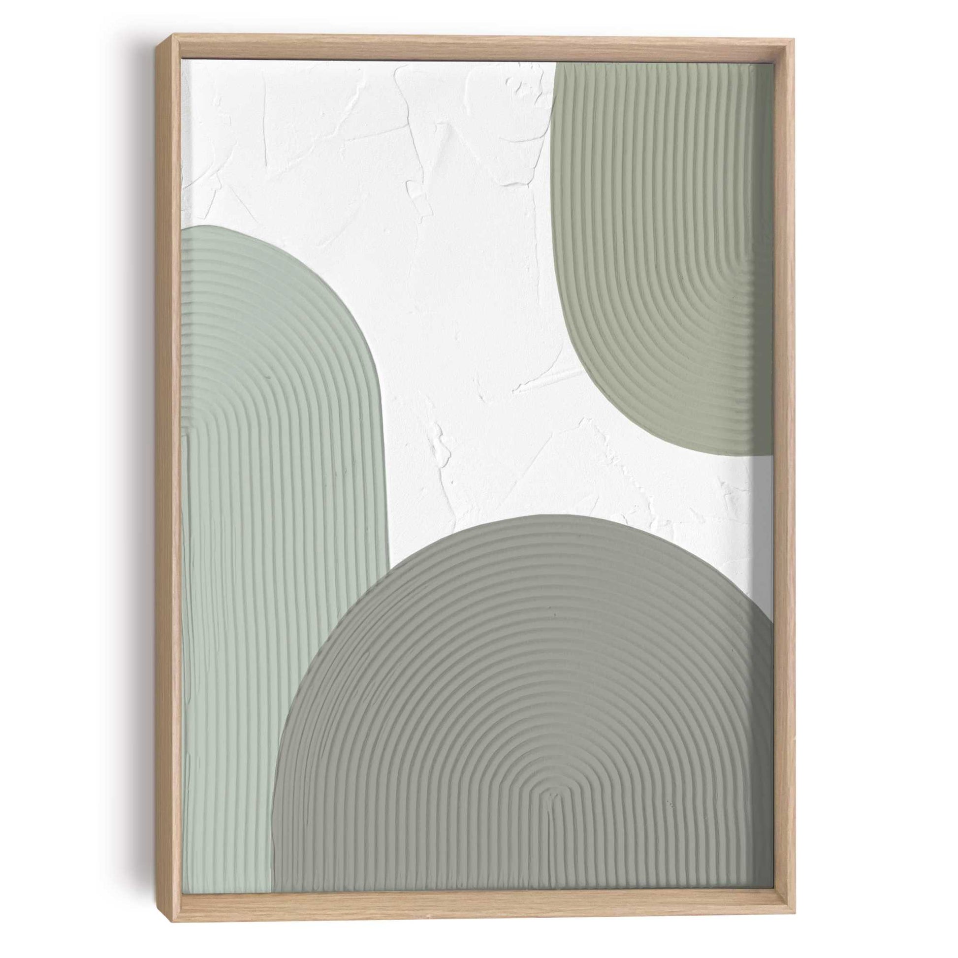 Handmade Art Organic shapes - green 70x50