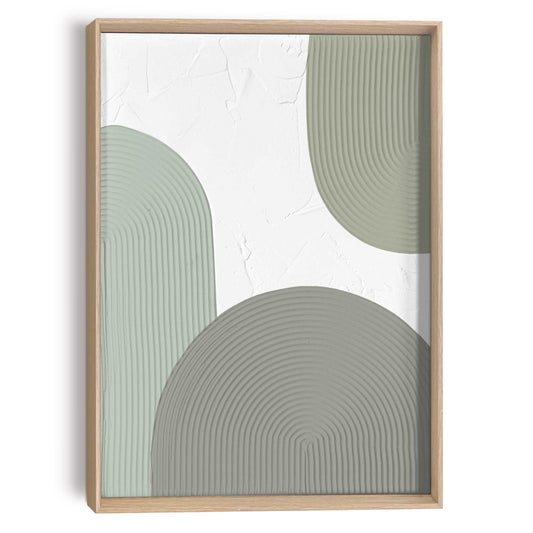 Handmade Art Organic shapes - green 70x50