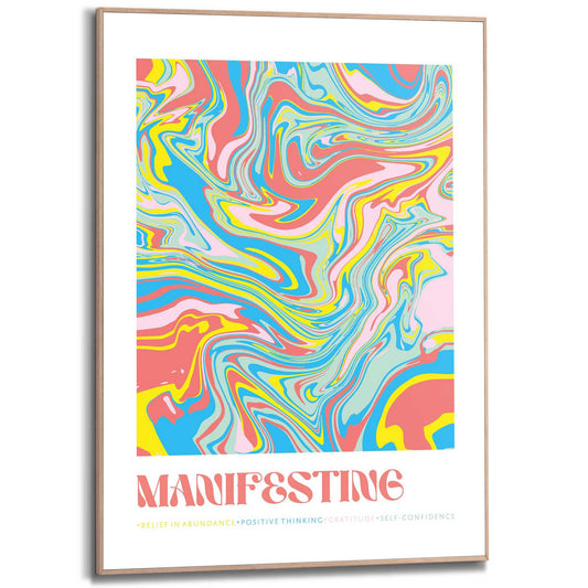 Framed Poster Colourful manifesting 70x50