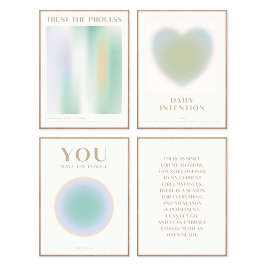 Framed Poster Green aura set 40x30