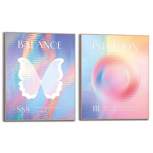 Framed Poster Angel numbers balance and intuition 50x40