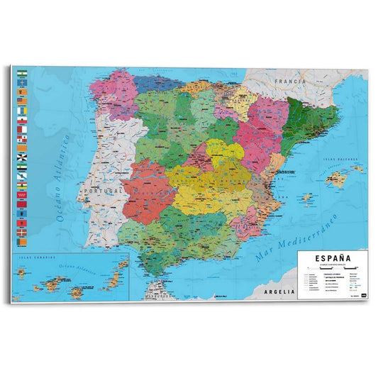 Wall Art Panel Map of Spain 60x90