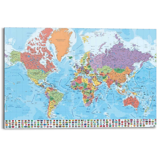 Wall Art Panel World map in Spanisch 60x90