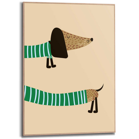 Framed Poster Funny Weener - beige 70x50