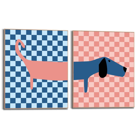 Framed Poster Funky split dachshund 50x40