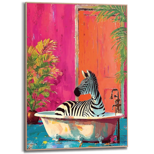 Framed Poster Zebra spa 70x50
