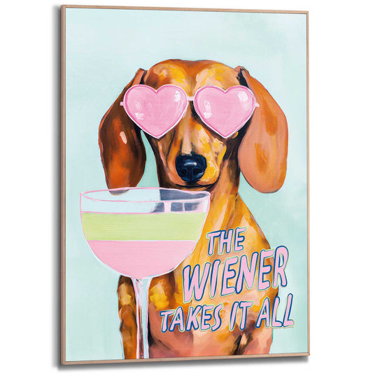 Framed Poster Dachshund cocktail 70x50