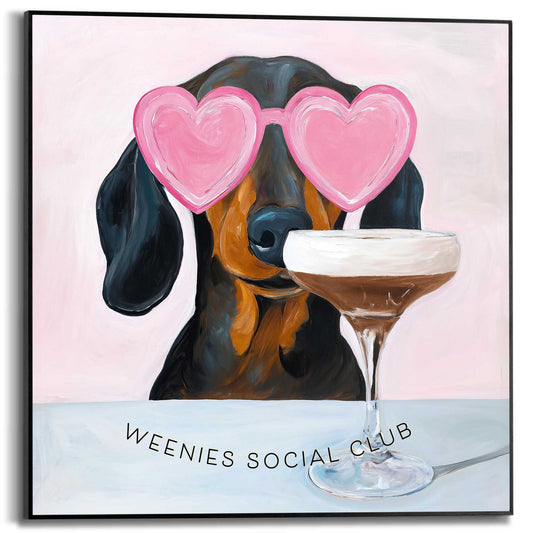 Framed Poster Dachshund espresso martini 50x50