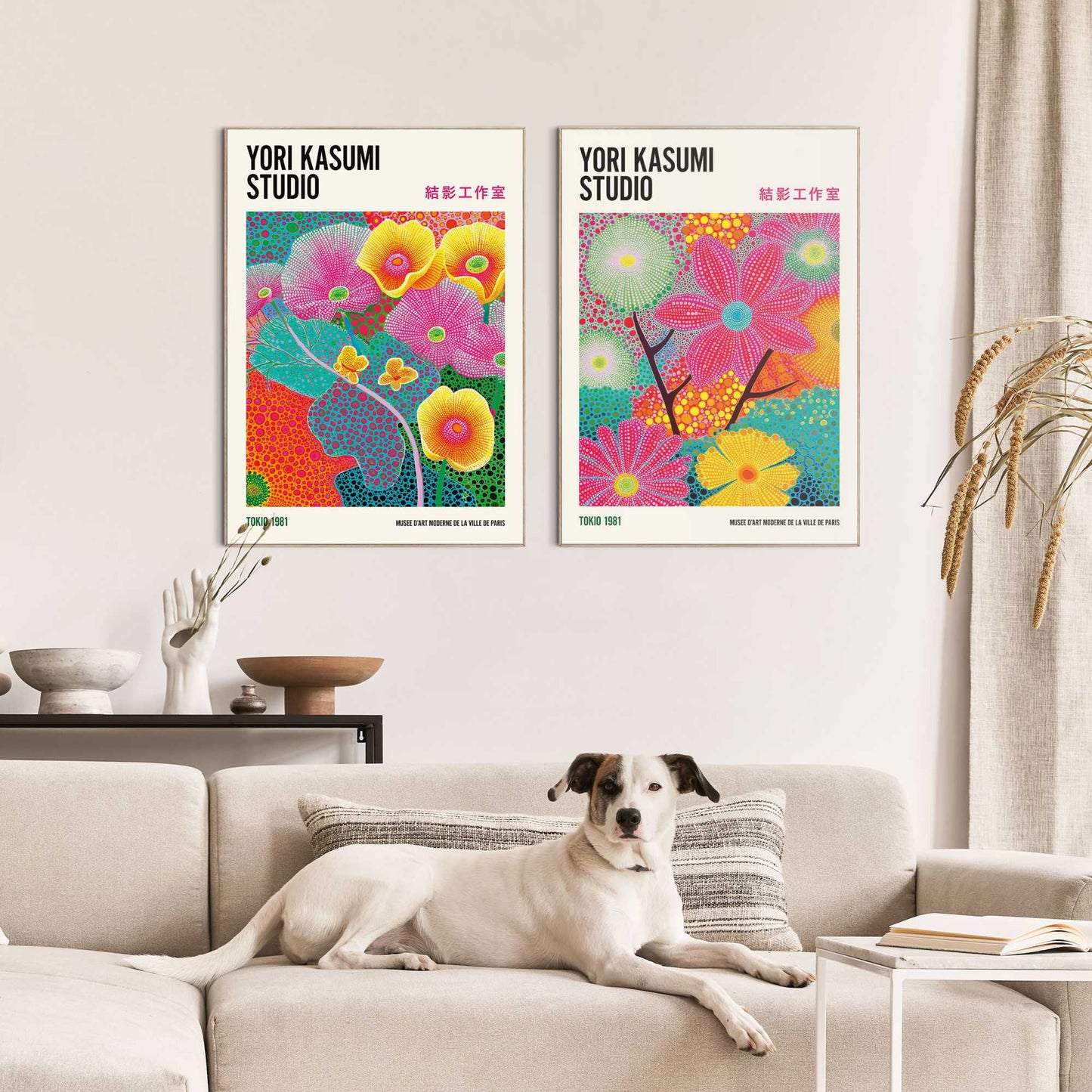 Framed Poster Yori Kasumi - dotted floral set 70x50