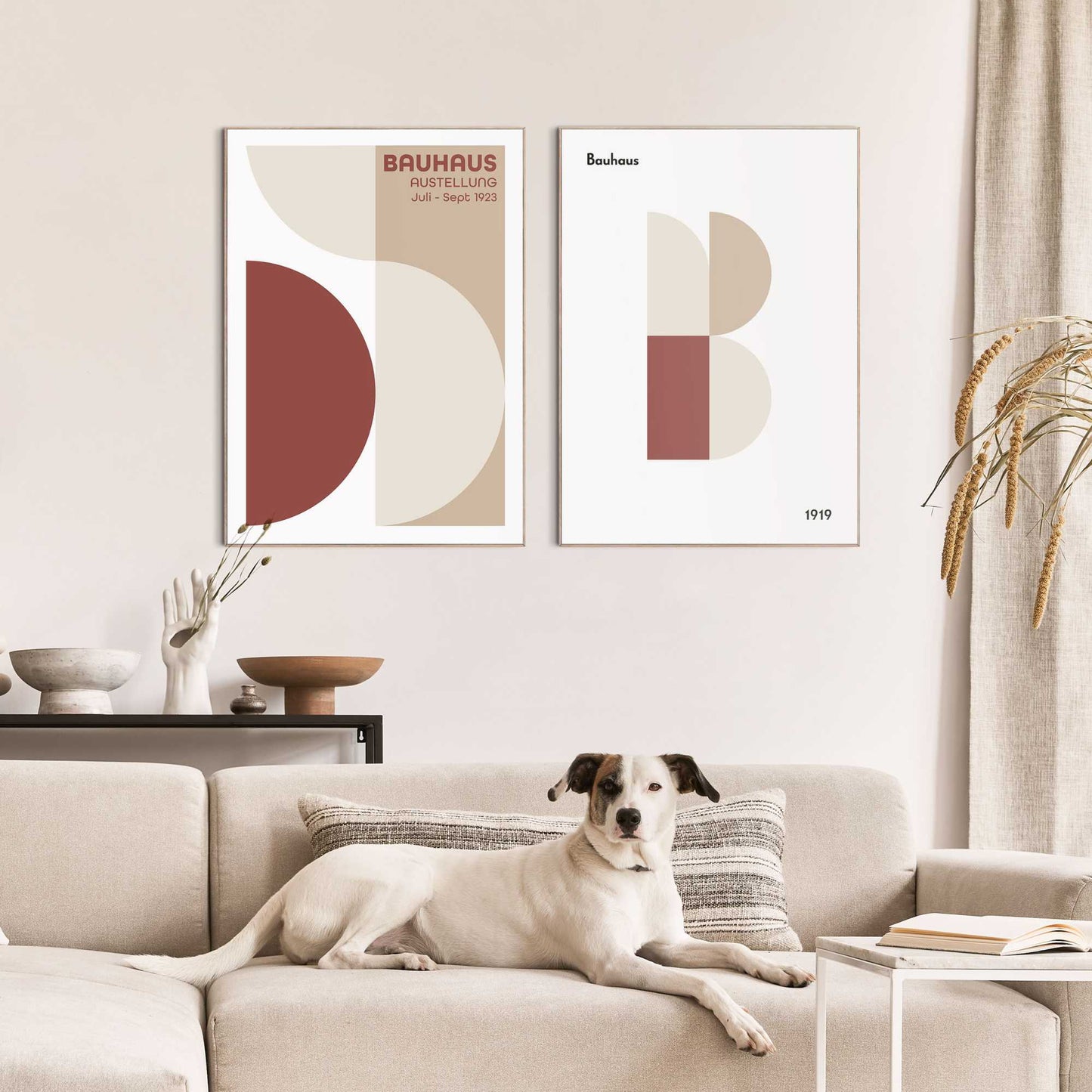 Framed Poster Bauhaus Burgundy Set 70x50