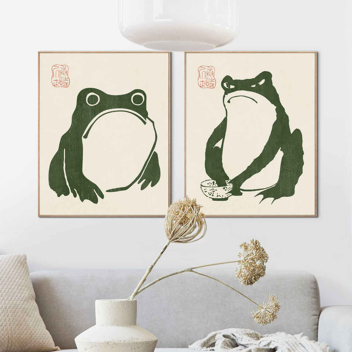Framed Poster Matsumoto Hoji - Frog Set 50x40