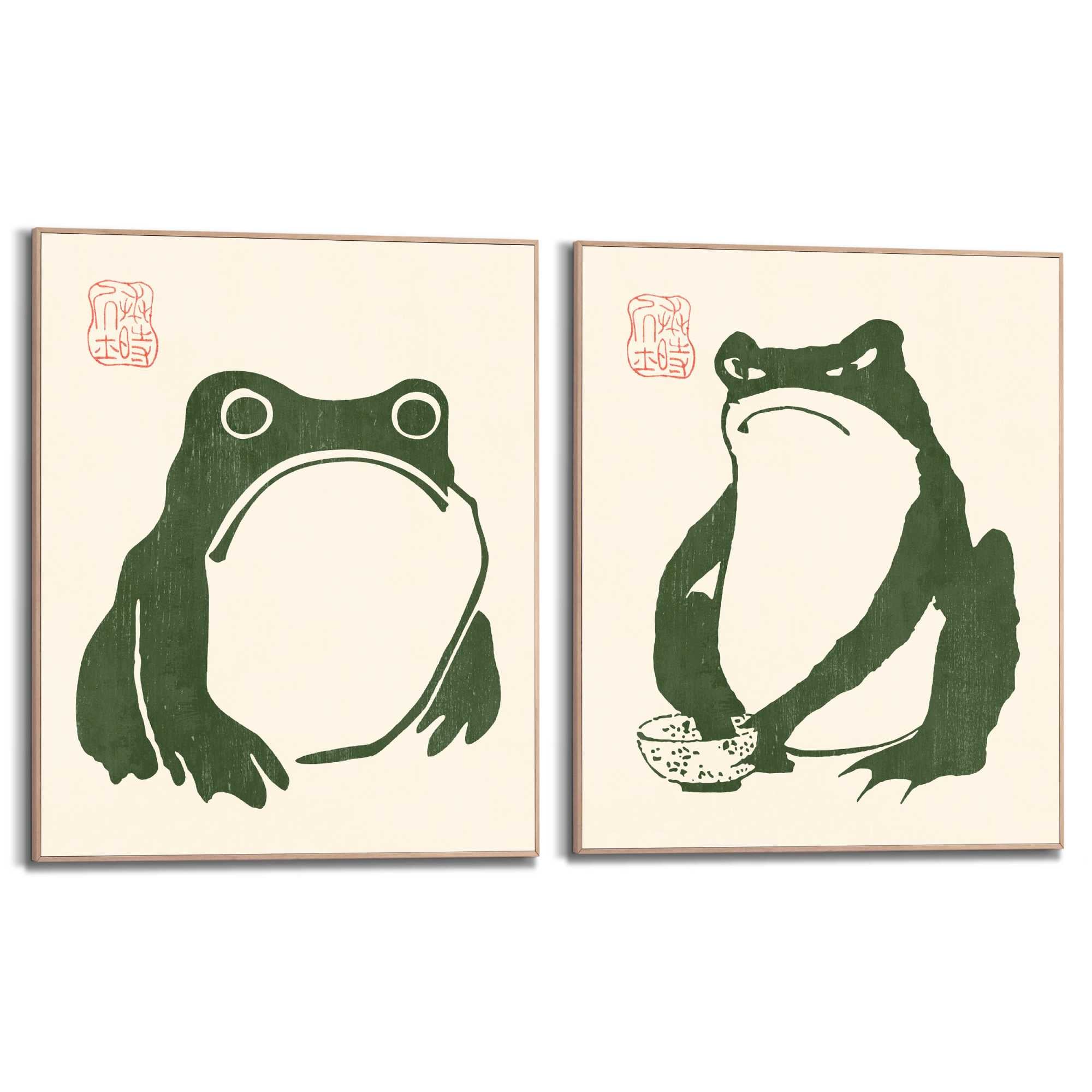 Framed Poster Matsumoto Hoji - Frog Set 50x40 – Orangewallz