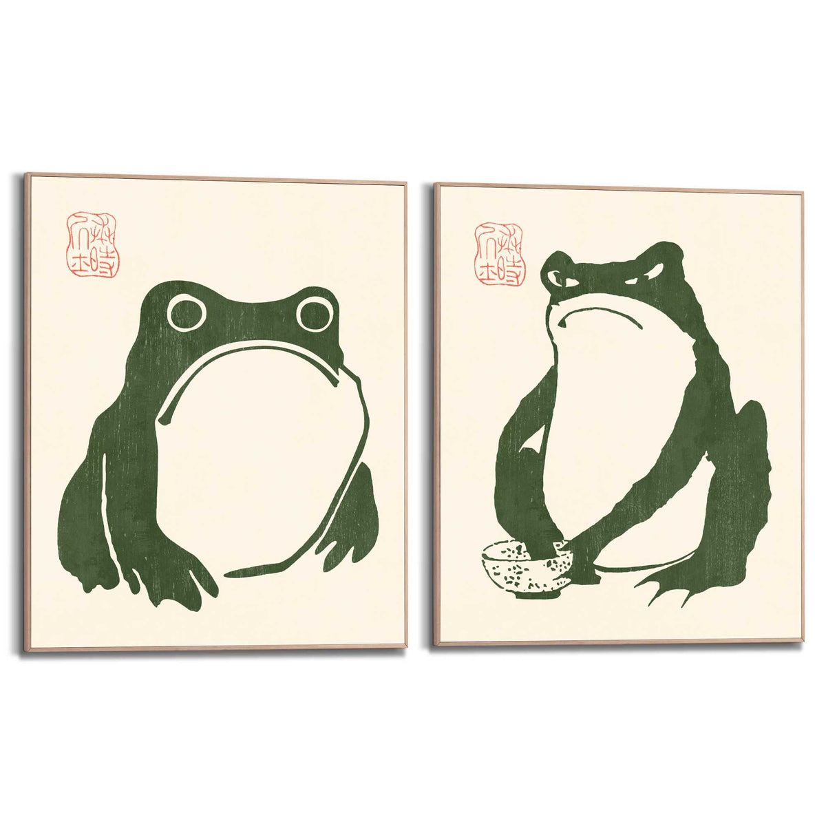 Framed Poster Matsumoto Hoji - Frog Set 50x40