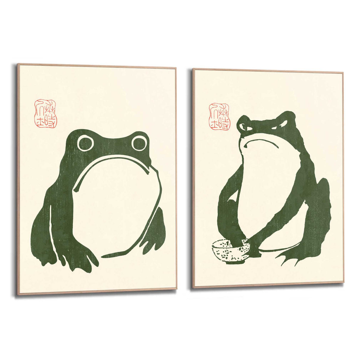 Framed Poster Matsumoto Hoji - Frog Set 70x50