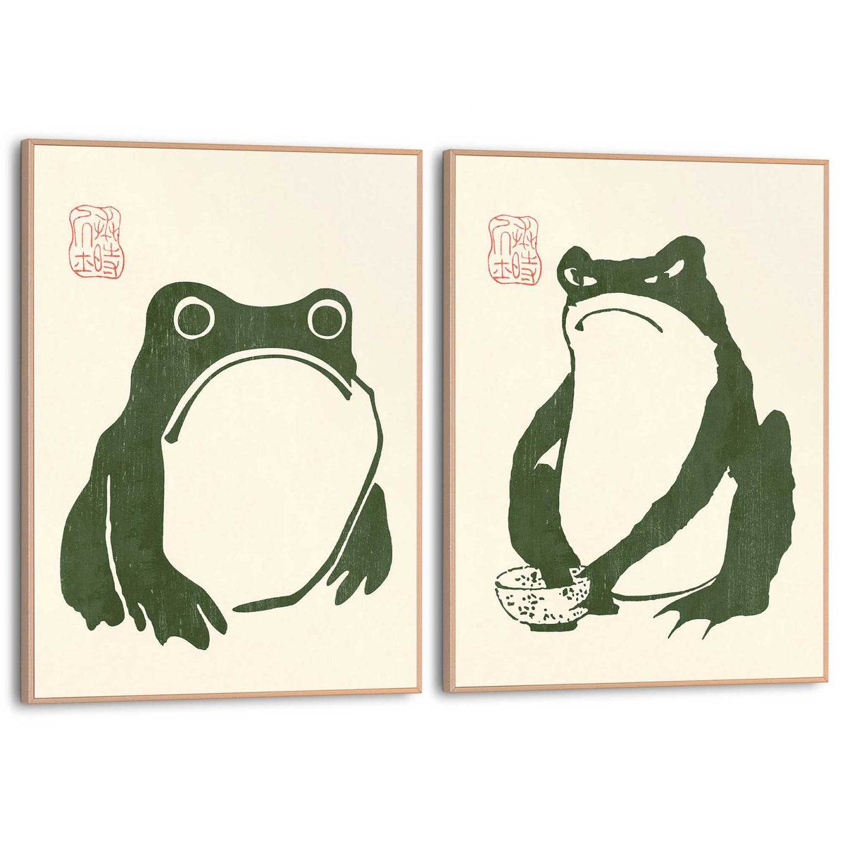 Framed Poster Matsumoto Hoji - Frog Set 40x30