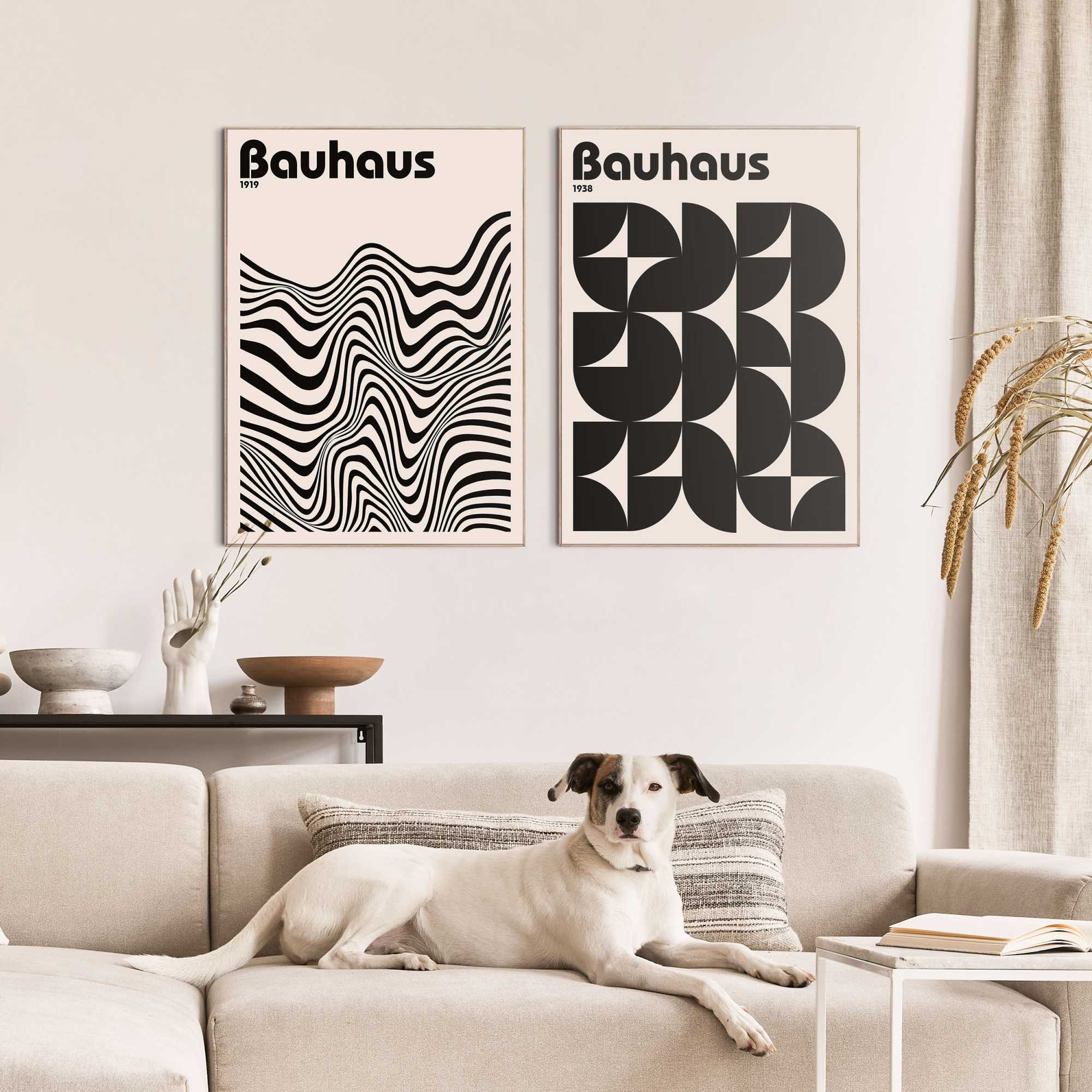 【 Bauhaus - 作品02-1】 額装品・500×500mm／マット仕様 Framed Poster Bauhaus Abstract Set 70x50 – Orangewallz