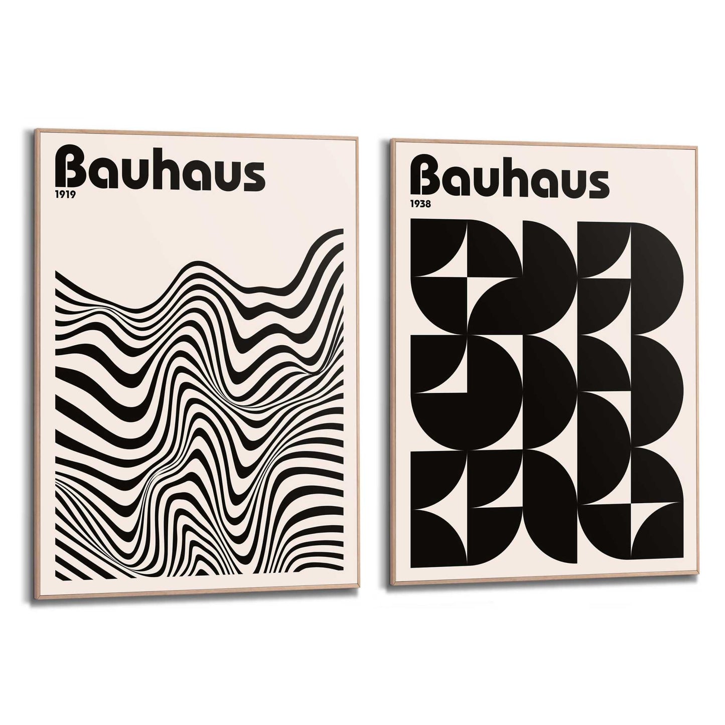 Framed Poster Bauhaus Abstract Set 70x50