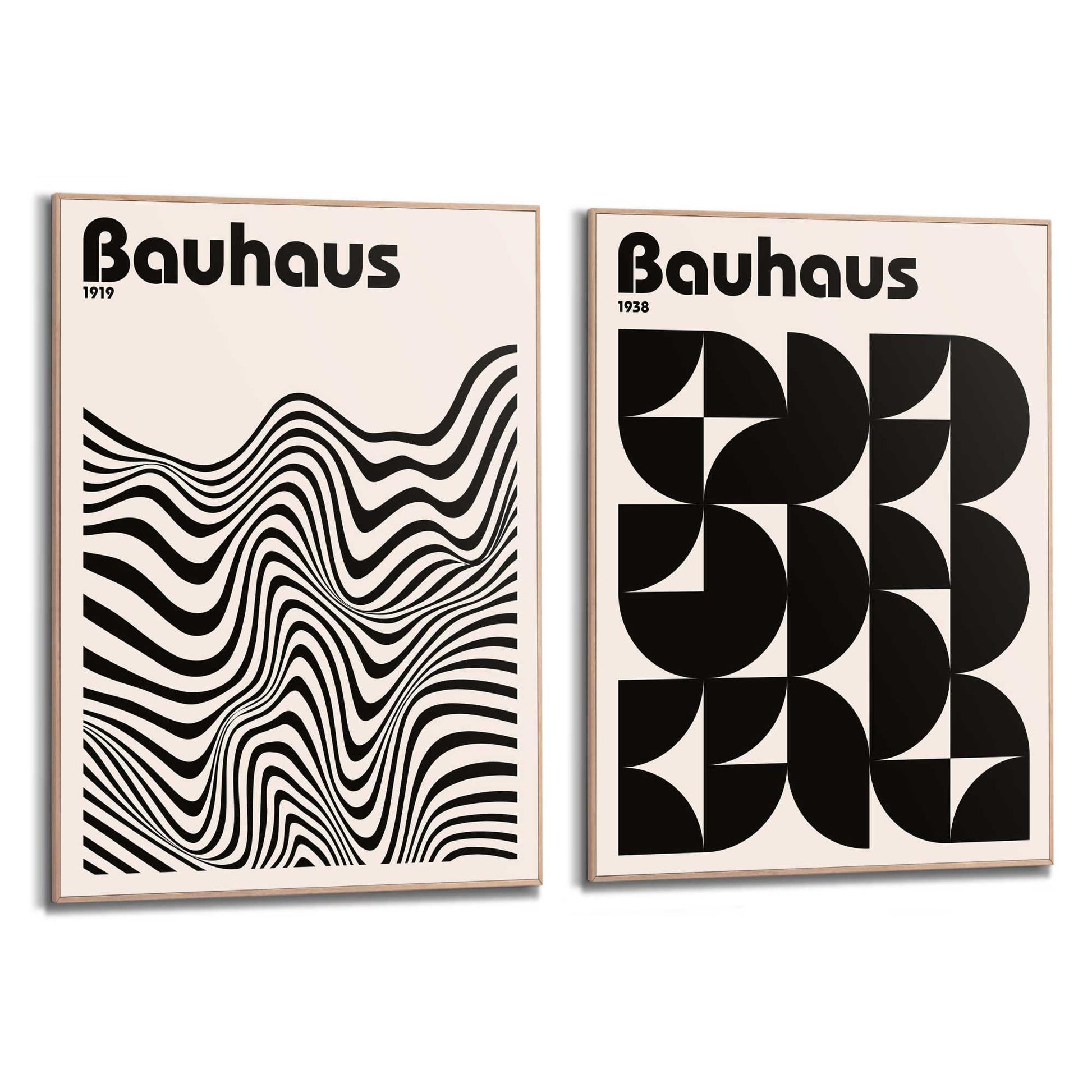 Framed Poster Bauhaus Abstract Set 70x50
