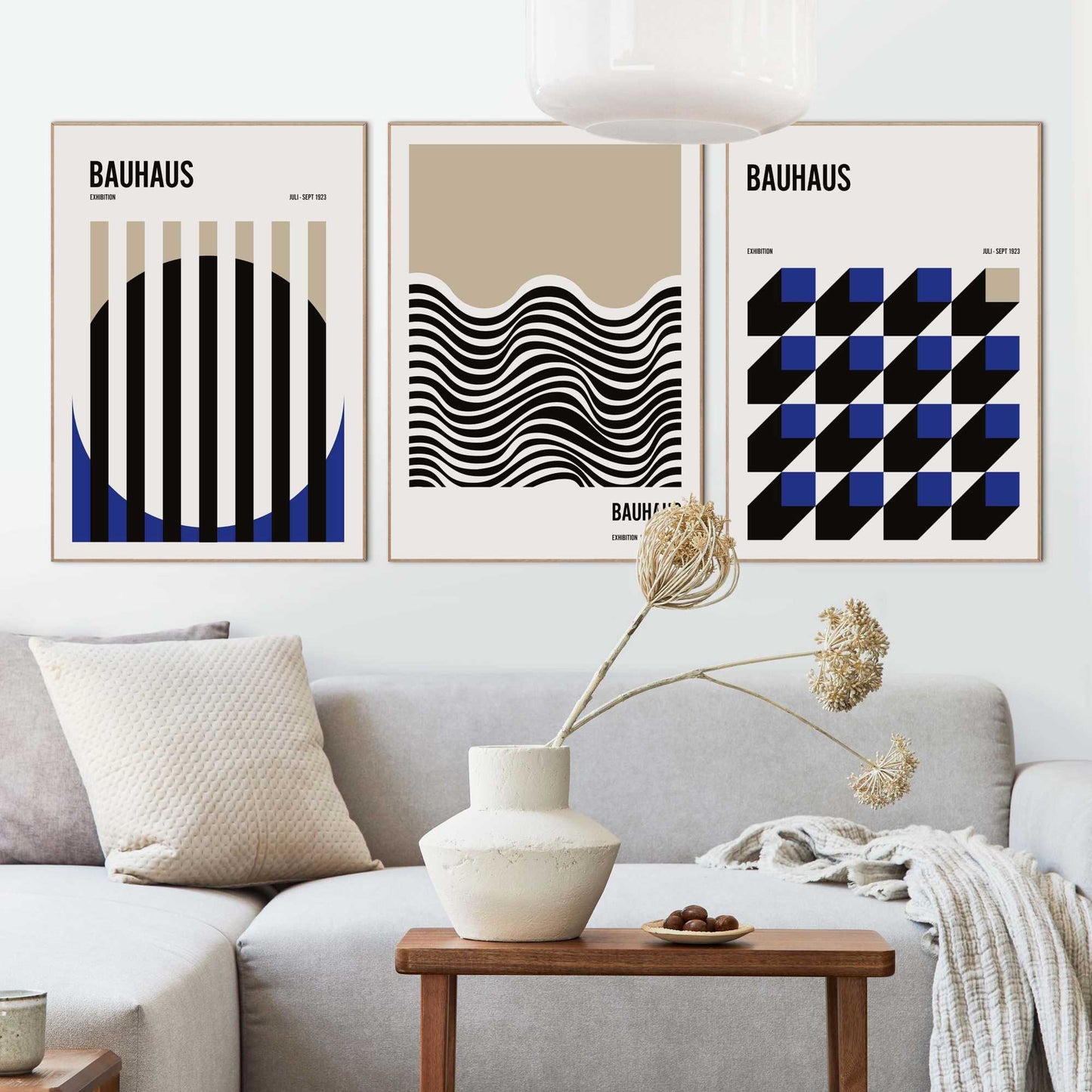 Framed Poster Bauhaus Geometric Set 70x50