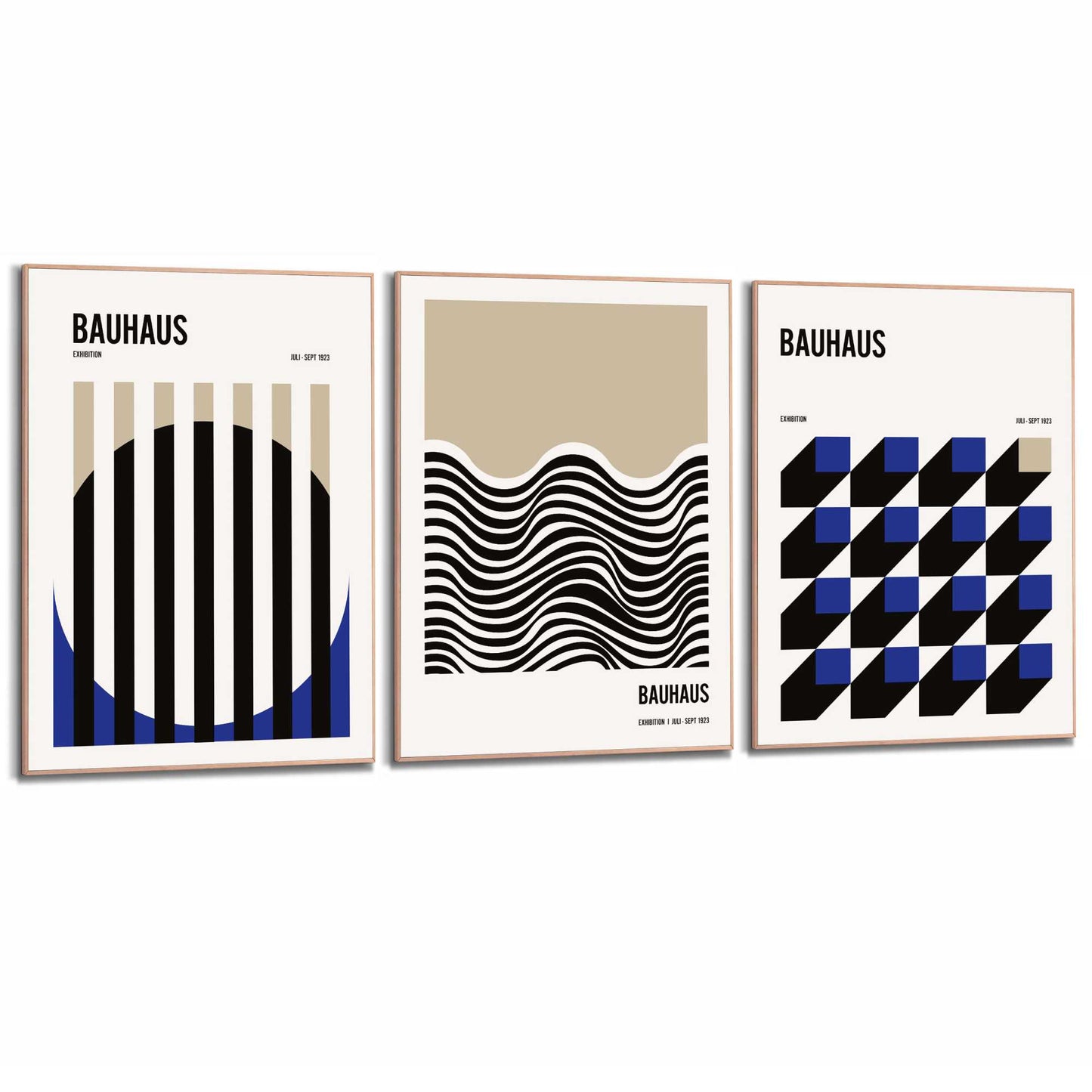Framed Poster Bauhaus Geometric Set 70x50