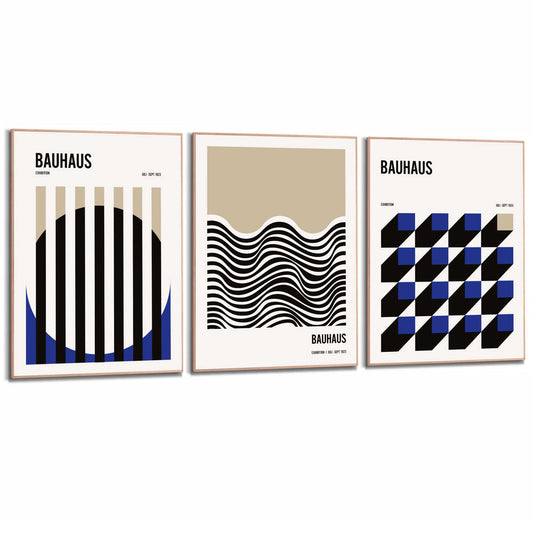Framed Poster Bauhaus Geometric Set 70x50
