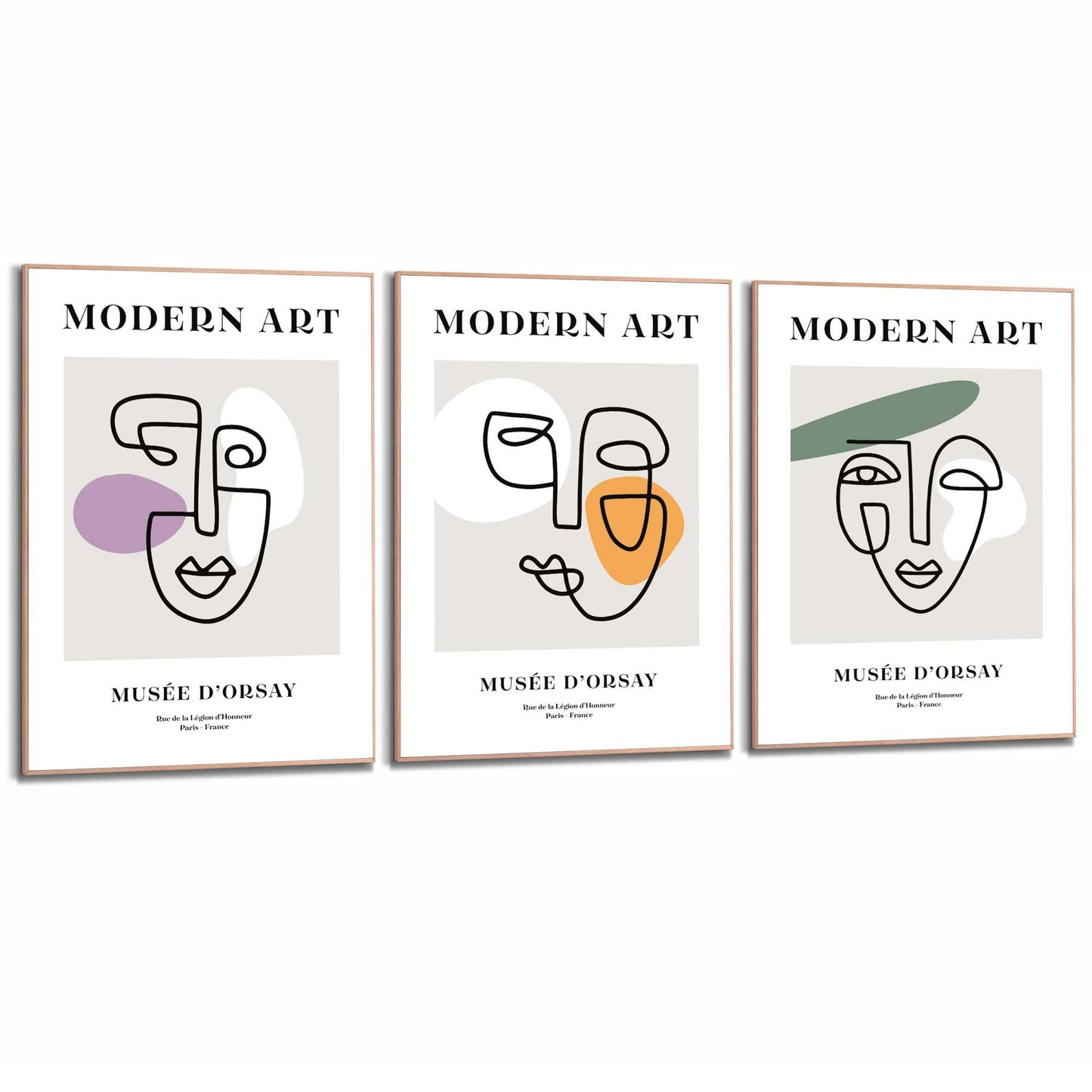 Framed Poster Modern Art Faces 70x50