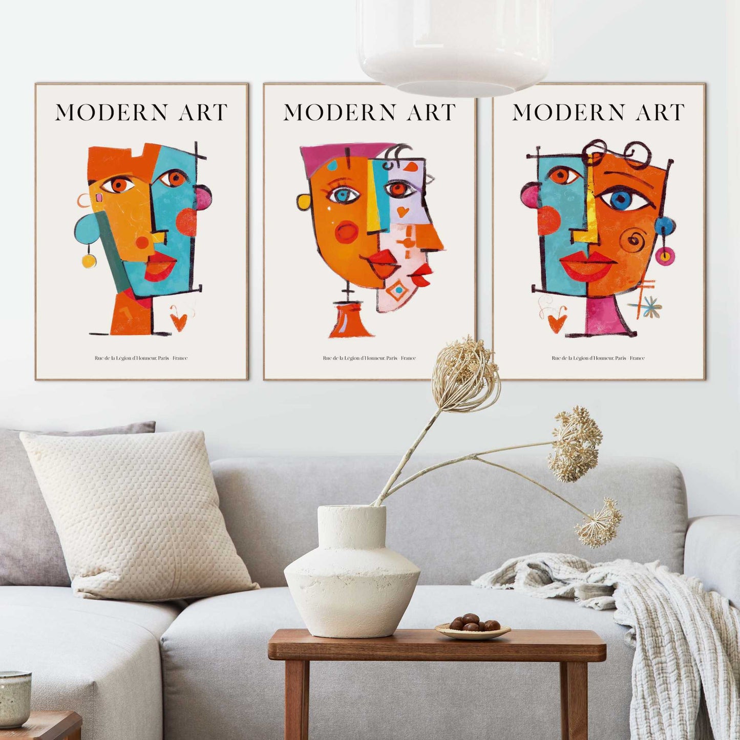 Framed Poster Geometric Portraits 70x50